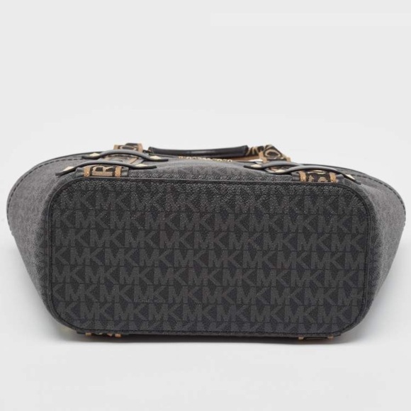 Michael Kors Black/Brown Signature Coated Canvas and Leather Small Maeve Tote - Picture 6 of 16